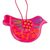 Ceramic ornaments, 'Deep Rose Dove' (pair) - 2 Handcrafted Hot Pink Ceramic Dove Ornaments from Mexico (image 2b) thumbail