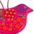 Ceramic ornaments, 'Deep Rose Dove' (pair) - 2 Handcrafted Hot Pink Ceramic Dove Ornaments from Mexico (image 2c) thumbail