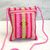 Cotton cell phone bag, 'Bubblegum' - Mexican Artisan Crafted Striped 100% Cotton Cell Phone Bag thumbail