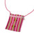 Cotton cell phone bag, 'Bubblegum' - Mexican Artisan Crafted Striped 100% Cotton Cell Phone Bag (image 2c) thumbail