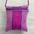 Cotton cell phone bag, 'Purple Diamonds' - Hand Woven 100% Cotton Cell Phone Bag with Diamond Motif thumbail