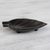 Marble catchall, 'Handy Leaf in Black' - Handcrafted Leaf-Shaped Marble Catchall in Black from Mexico (image 2b) thumbail