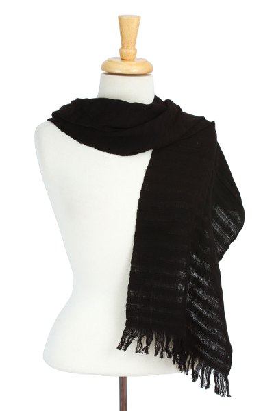 Cotton scarf, City Sway in Black