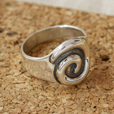 Sterling Silver Swirl Embossed Cocktail Ring
