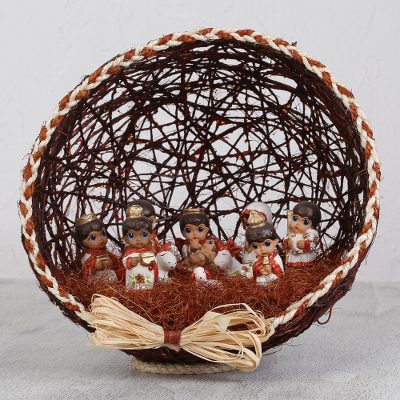 Ceramic and natural fiber nativity scene, Land and Origin