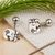 Sterling silver cufflinks, 'Cultural Intrigue' - Handcrafted Sterling Silver Cufflinks from Mexico thumbail