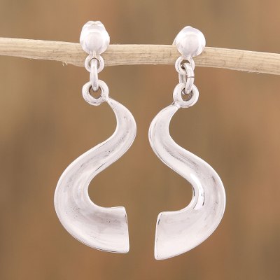 Sterling silver dangle earrings, Lifes Question