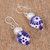 Cultured pearl and ceramic bead dangle earrings, 'Indigo Bloom' - Cultured Pearl and Ceramic Puebla-Style Bead Dangle Earrings (image 2b) thumbail