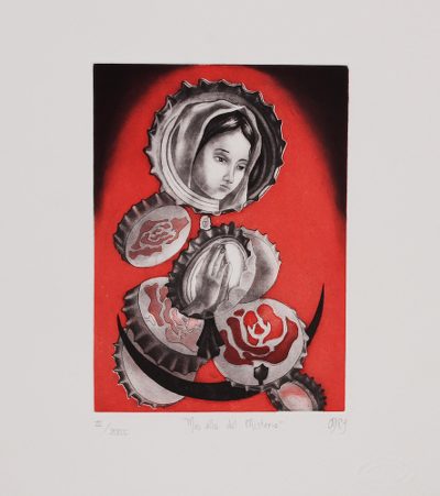 'Beyond the Mystery' - Signed Surrealist Print of Mother Mary from Mexico