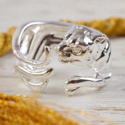Sterling Silver Jaguar Wrap Ring