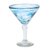 Blown glass martini glasses, 'Cerulean Threads' (set of 6) - Handblown Recycled Glass Martini Glasses (6) from Mexico (image 2a) thumbail