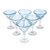 Blown glass martini glasses, 'Cerulean Threads' (set of 6) - Handblown Recycled Glass Martini Glasses (6) from Mexico (image 2c) thumbail