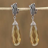 Amber dangle earrings,