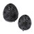 Ceramic tealight candle holders, 'Garden Egg' (pair) - Oaxaca Barro Negro Ceramic Tealight Candle Holders (Pair) (image 2d) thumbail