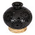 Ceramic decorative vase, 'Dark Flowers' - Floral Motif Ceramic Decorative Vase from Mexico (image 2a) thumbail