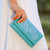 Cotton wallet, 'Sky Garden' - Handcrafted Sky Blue Embroidered Cotton Wallet with Tassel (image 2b) thumbail