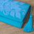 Cotton wallet, 'Sky Garden' - Handcrafted Sky Blue Embroidered Cotton Wallet with Tassel (image 2c) thumbail
