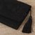 Cotton wallet, 'Midnight Sky Garden' - Handcrafted Black Embroidered Cotton Wallet with Tassel (image 2c) thumbail