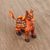 Wood alebrije figurine, 'Desert King' - Orange Alebrije Camel with Multicolor Hand Painted Motifs thumbail