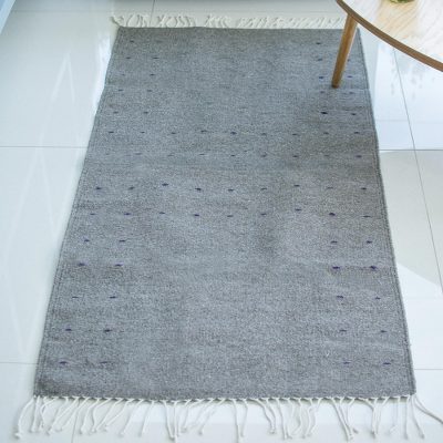 Wool area rug, Welcome In (2.5x5)