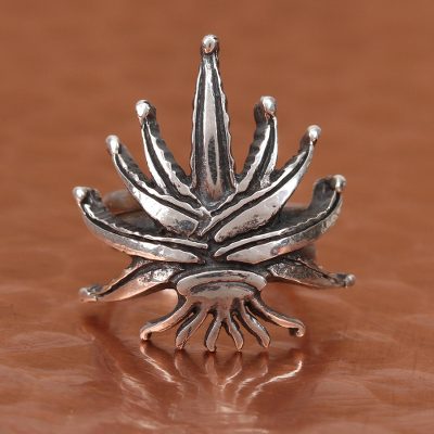 Sterling Silver Agave Plant Wrap Ring from Mexico