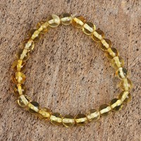 Amber beaded stretch bracelet,