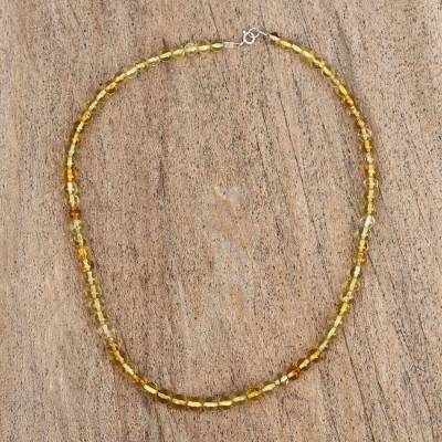 Amber beaded necklace, Gleaming Sun
