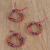 Cotton braided wristband bracelets,