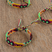 Cotton braided wristband bracelets,