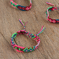 Cotton braided wristband bracelets,