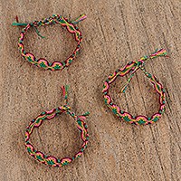 Cotton braided wristband bracelets,
