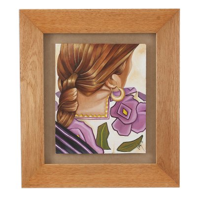 'Water' - Signed Framed Realist Painting from Mexico