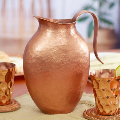 Copper decorative pitcher, Timeless Aura