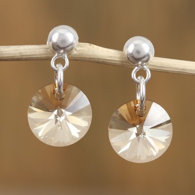 Swarovski crystal dangle earrings, Sun Beams