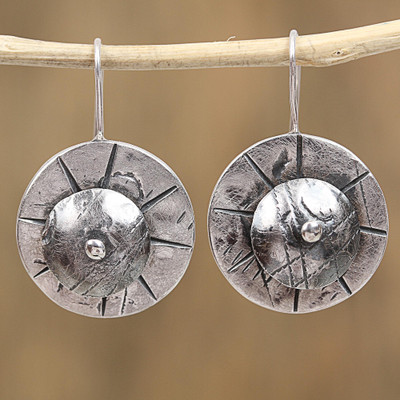 Sterling silver drop earrings, Mexican Jhumki