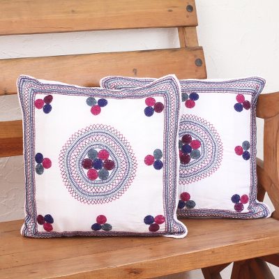 Cotton cushion covers, Colorful Rounds (pair)