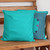 Cotton cushion covers, 'Chic Sampler' (pair) - Caribbean Blue Hand Embroidered Cotton Cushion Covers (Pair) (image 2b) thumbail