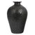 Ceramic decorative vase, 'Leafy Light' - Barro Negro Style Black Pottery Leaf Cutwork Decorative Vase (image 2d) thumbail