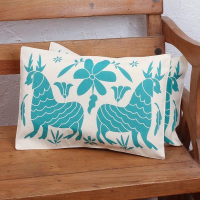 Cotton cushion covers, Otomi Beauty (pair)