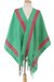 Cotton shawl, 'Leaf Style' - Handwoven Cotton Shawl in Leaf and Orange from Mexico (image 2a) thumbail
