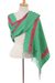 Cotton shawl, 'Leaf Style' - Handwoven Cotton Shawl in Leaf and Orange from Mexico (image 2b) thumbail