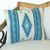 Zapotec wool cushion cover, 'Blue Diamonds' - Wool Cushion Cover with Blue Diamond Motifs from Mexico thumbail