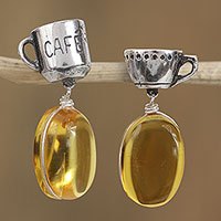 Amber dangle earrings,