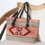 Wool tote bag, 'Fret Fashion' - Pink and Dark Red Fret Motif Handwoven Wool Tote Bag thumbail