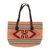 Wool tote bag, 'Fret Fashion' - Pink and Dark Red Fret Motif Handwoven Wool Tote Bag (image 2a) thumbail