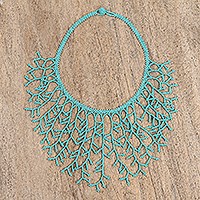 Glass beaded waterfall necklace,
