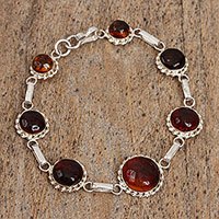 Amber link bracelet,