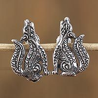 Sterling silver button earrings,