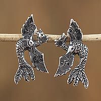 Sterling silver button earrings,