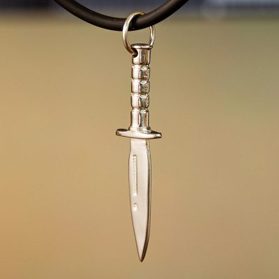 Sterling silver pendant necklace, Protective Dagger